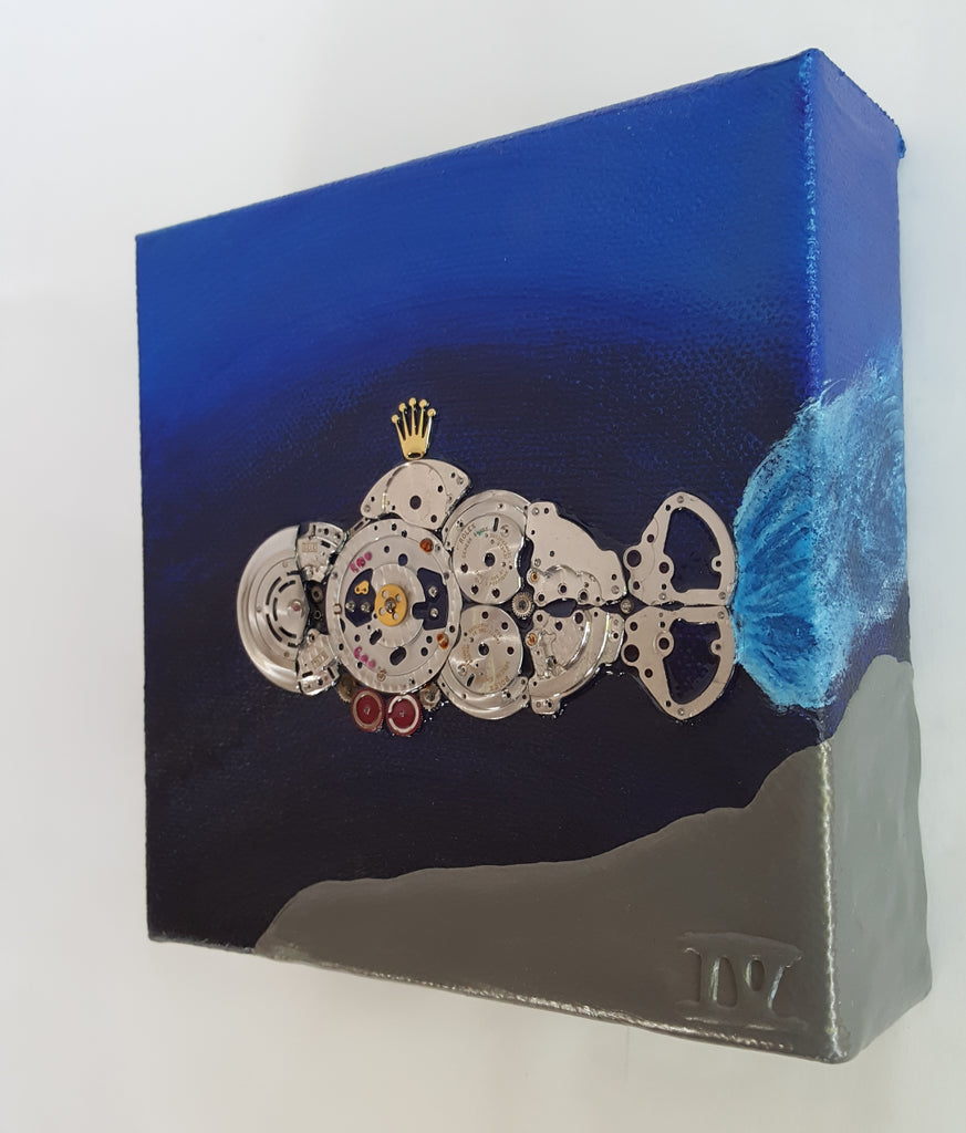 "Challenger 3135" - (5in by 5in) Rolex Submarine Watch Parts Painting
