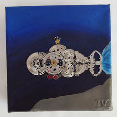 "Challenger 3135" - (5in by 5in) Rolex Submarine Watch Parts Painting
