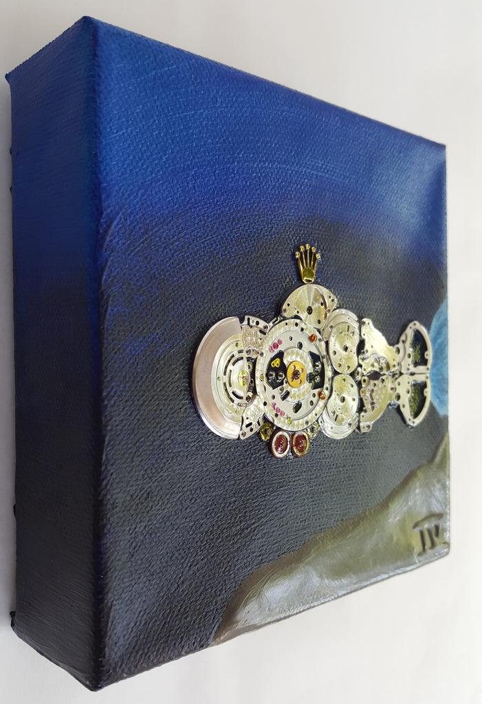 "Challenger 3135" - (5in by 5in) Rolex Submarine Watch Parts Painting