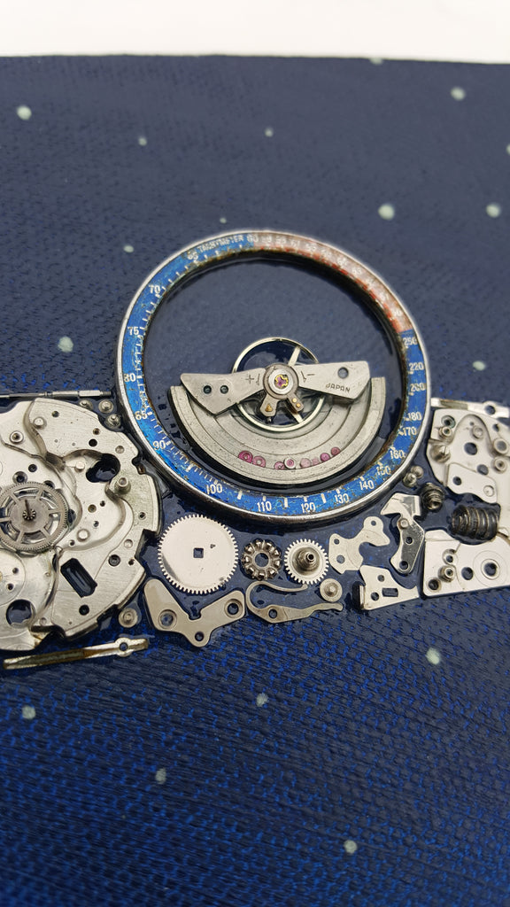 "Pogue One" - Seiko 6139A with Pepsi Bezel & Yellow Water 70 Resistant Dial