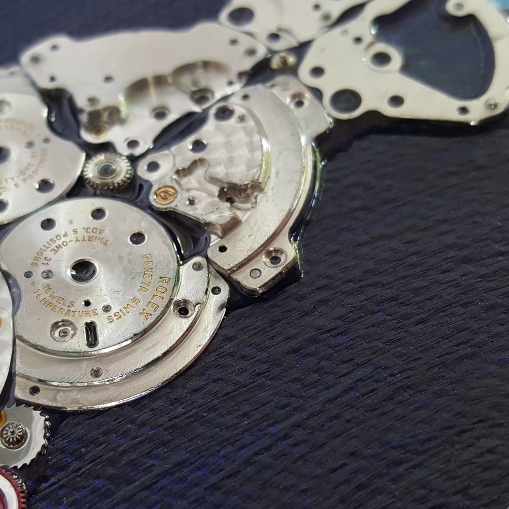 "Challenger 3135" - (5in by 5in) Rolex Submarine Watch Parts Painting