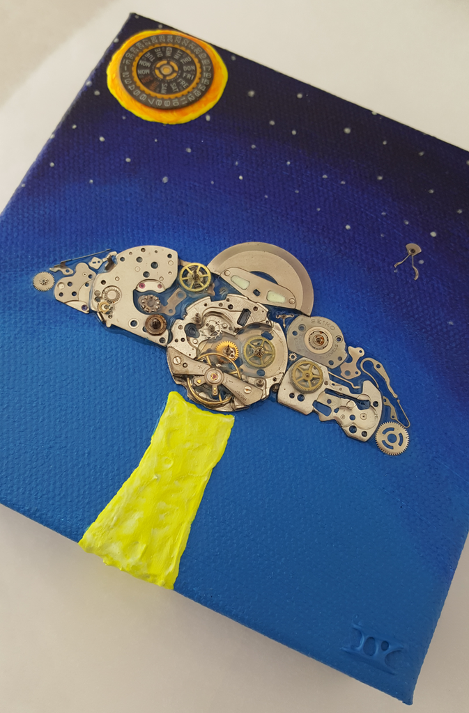 "Seiko UFO 1" - Watch Parts Painting With a Calibre 6138B