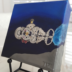 "Challenger 3135" - (5in by 5in) Rolex Submarine Watch Parts Painting