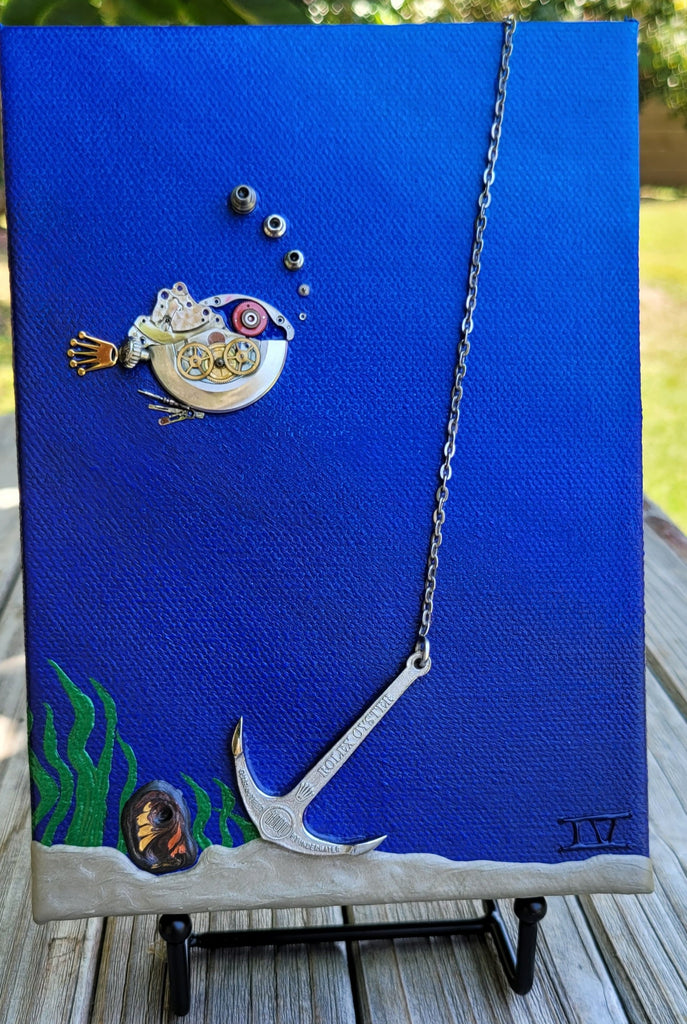 "Oyster Fish" - Vintage Rolex Watch Parts Painting